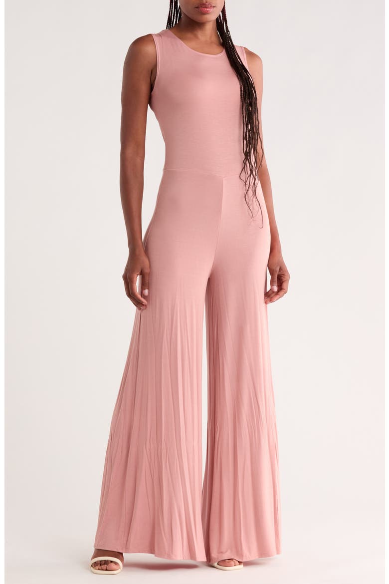 Sleeveless Wide Leg Jumpsuit, Main, color, DARK MAUVE