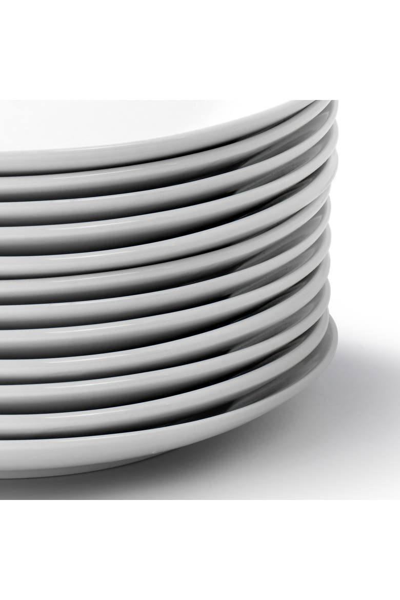 Professional Kitchen 12 Piece Round Porcelain Salad Plate Set, Alternate, color, White