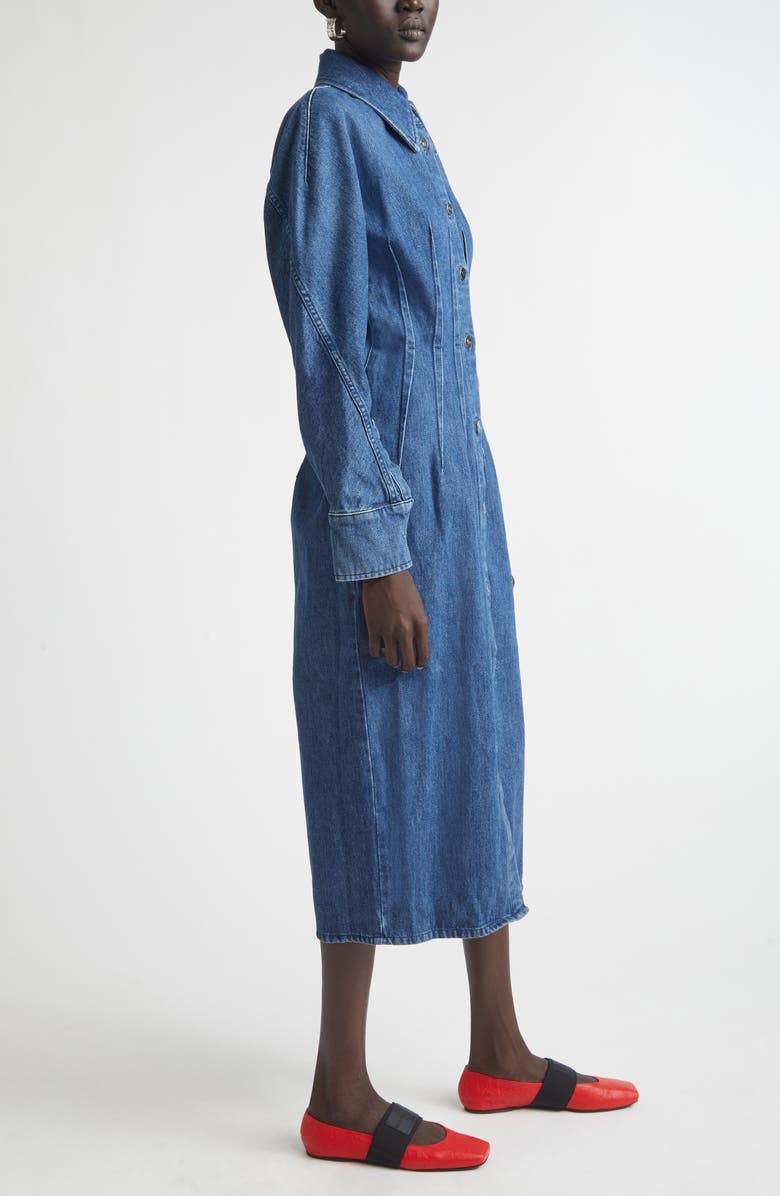 Givenchy Long Sleeve Denim Cocoon Dress, Alternate, color, Medium Blue