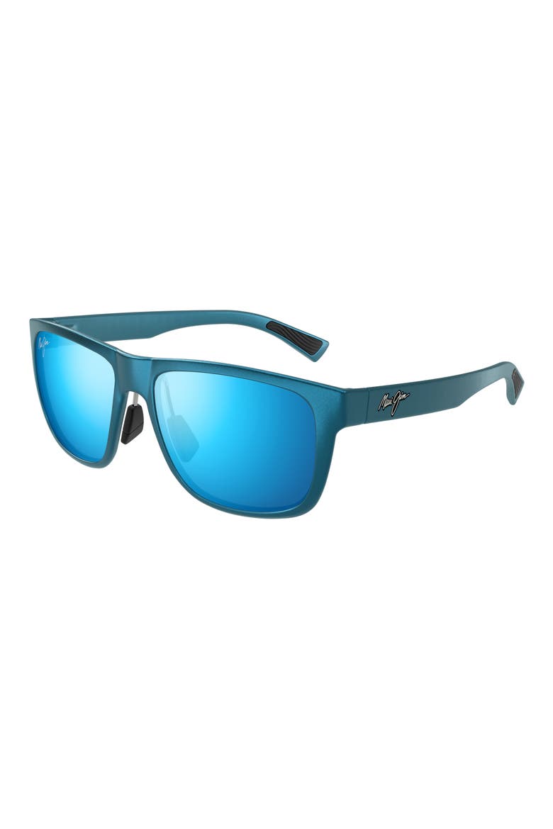 Puakea 57mm PolarizedPlus2® Square Sunglasses, Alternate, color, BLUE/ BLUE HAWAII