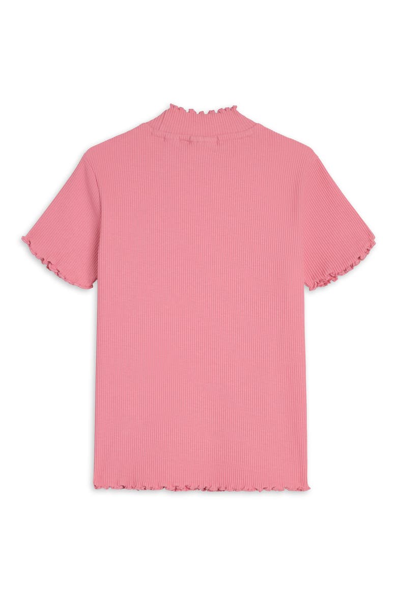 Kids' Lettuce Edge Stretch Cotton Rib T-Shirt, Alternate, color, ROSE PINK