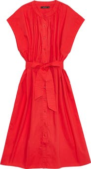 DELUC Cancela Cap Sleeve Cotton Poplin Shirtdress