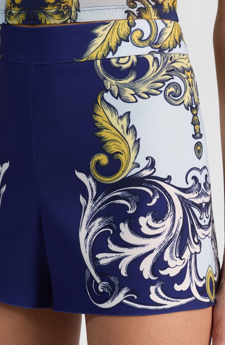 Alice + Olivia Hera Baroque Print Shorts, Alternate, color, Antique Scroll