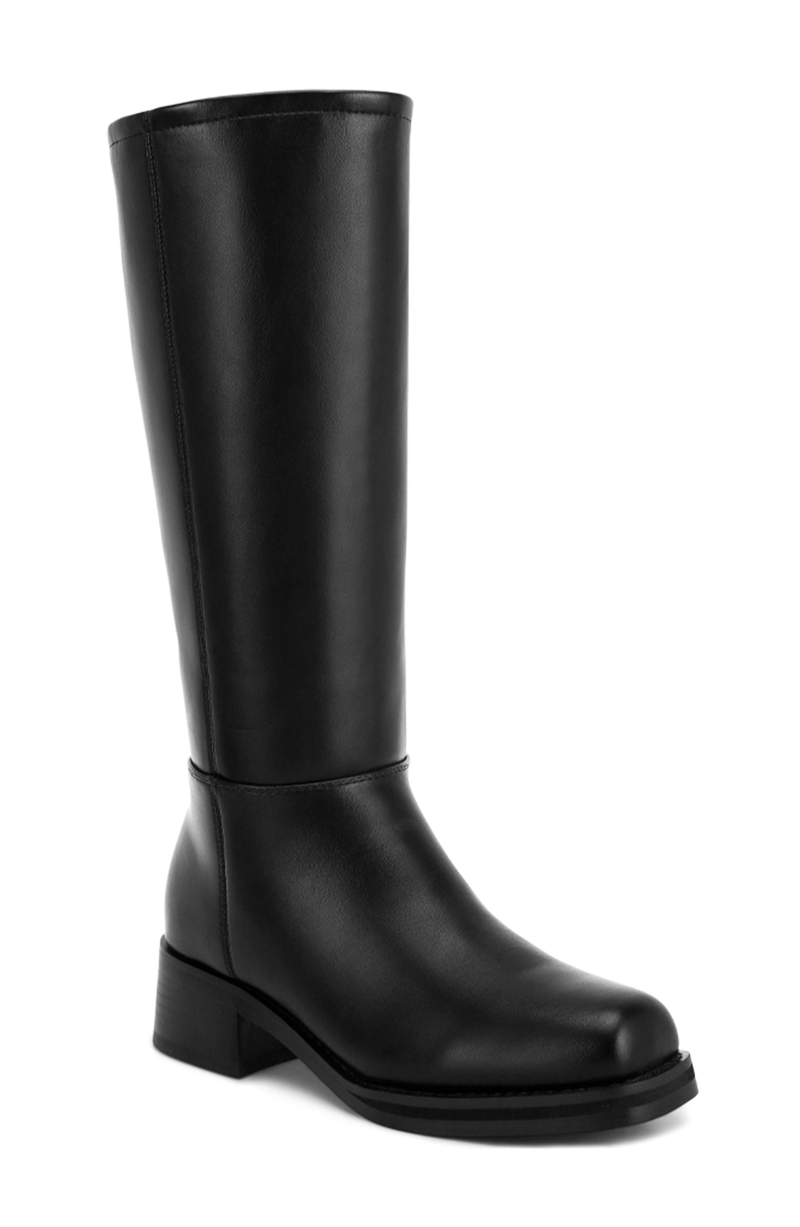 Golda Faux Leather Knee High Boot