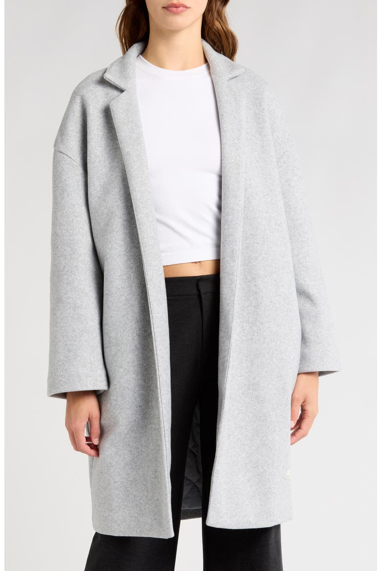 Soho Oversize Open Front Melton Overcoat, Main, color, LIGHT HEATHER GREY