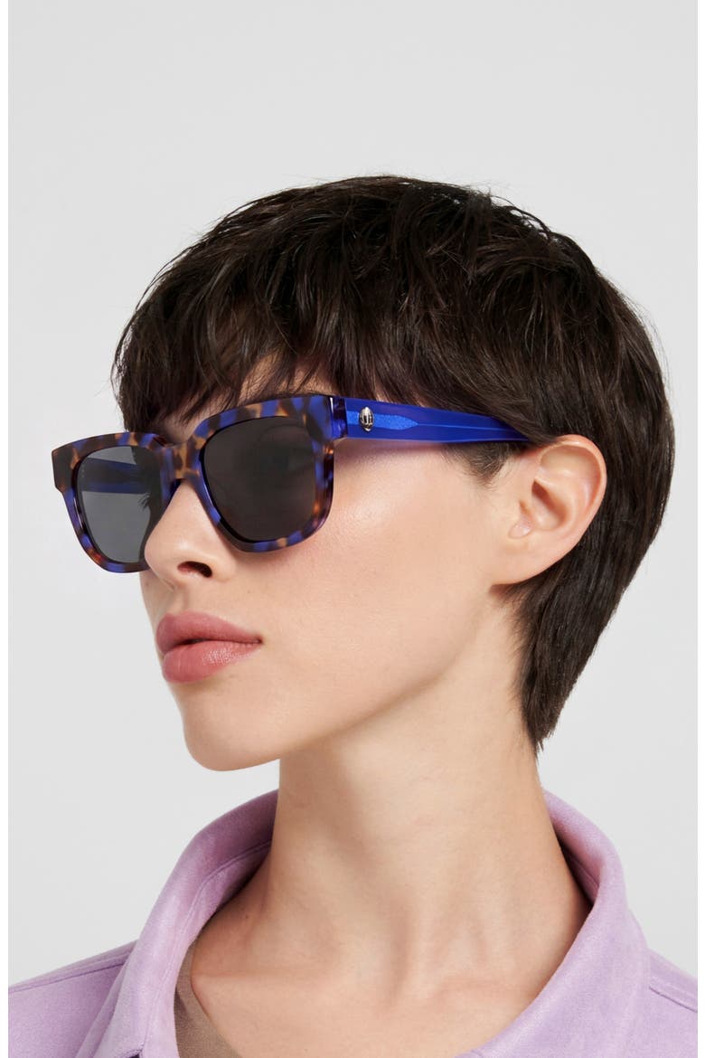 54mm Square Sunglasses, Alternate, color, HAVANA PATTERN BLUE/ GREY