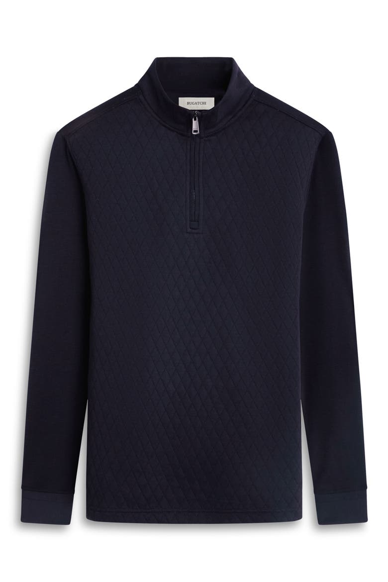 Quilted Quarter Zip Performance Pullover, Alternate, color, BLACK