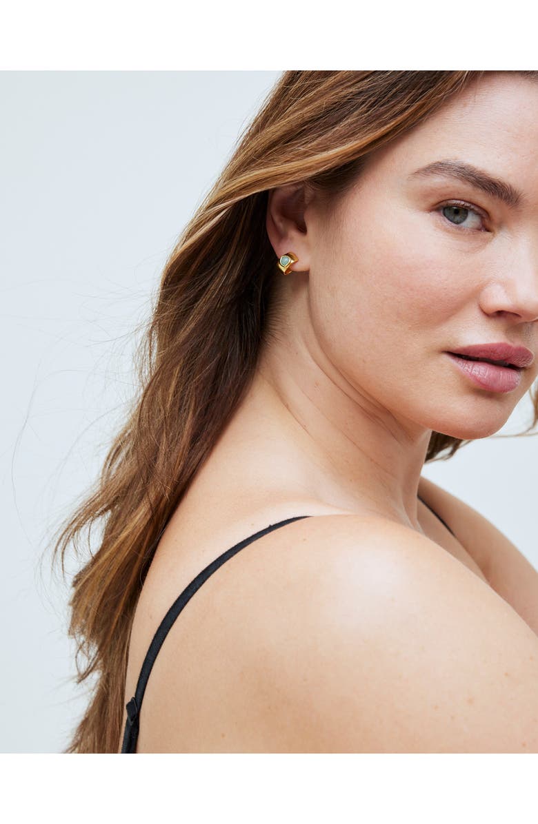 Madewell Stone Collection Amazonite Hoop Earrings, Alternate, color, 