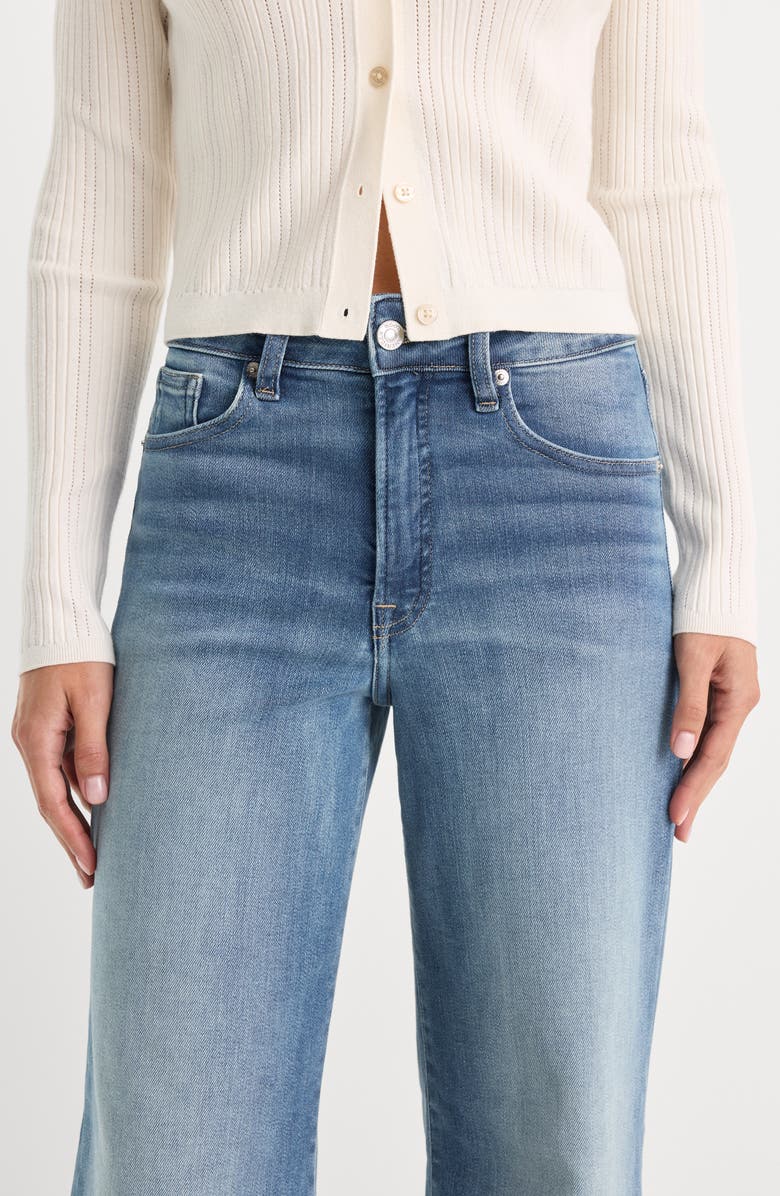 Good American Soft-Tech Good Waist High Waist Wide Leg Palazzo Jeans, Alternate, color, Indigo1238