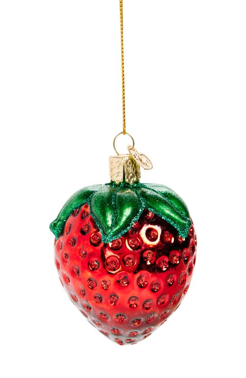 Summer Strawberry Glass Ornament