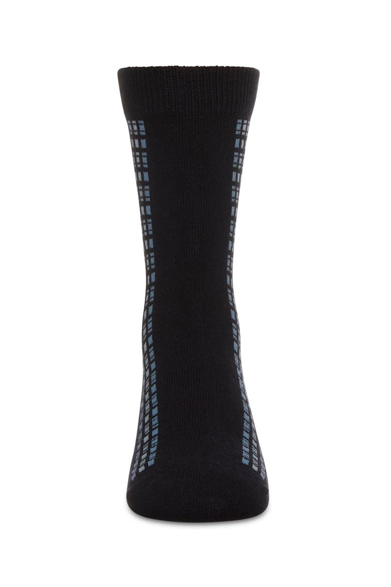 Vertical Dashed Line Crew Socks, Alternate, color, Navy