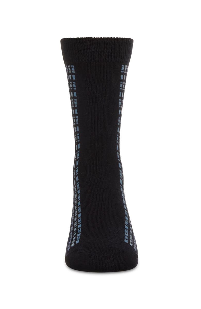 MeMoi Vertical Dashed Line Crew Socks, Alternate, color, Navy
