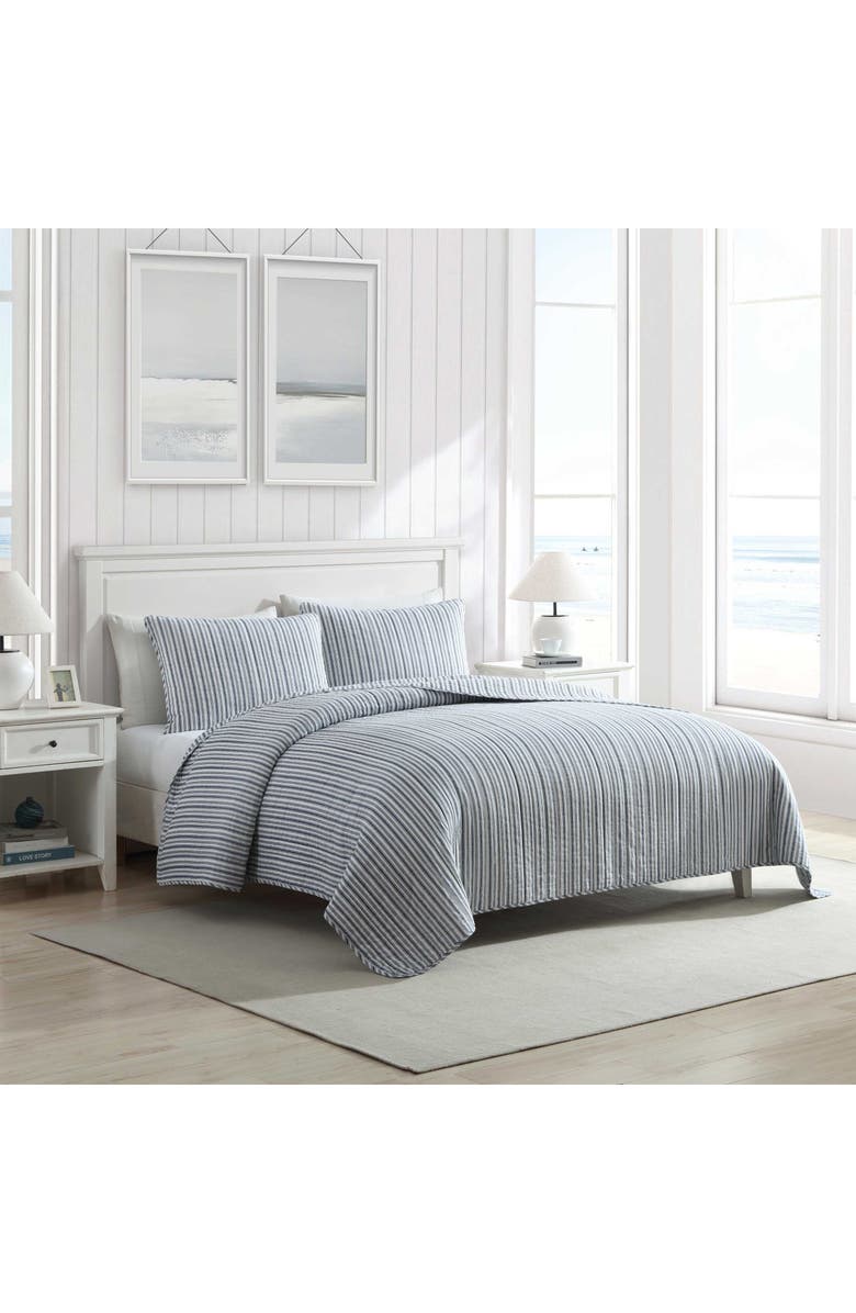 Nautica Coleridge Stripe Twin Quilt Set, Alternate, color, Dark Blue