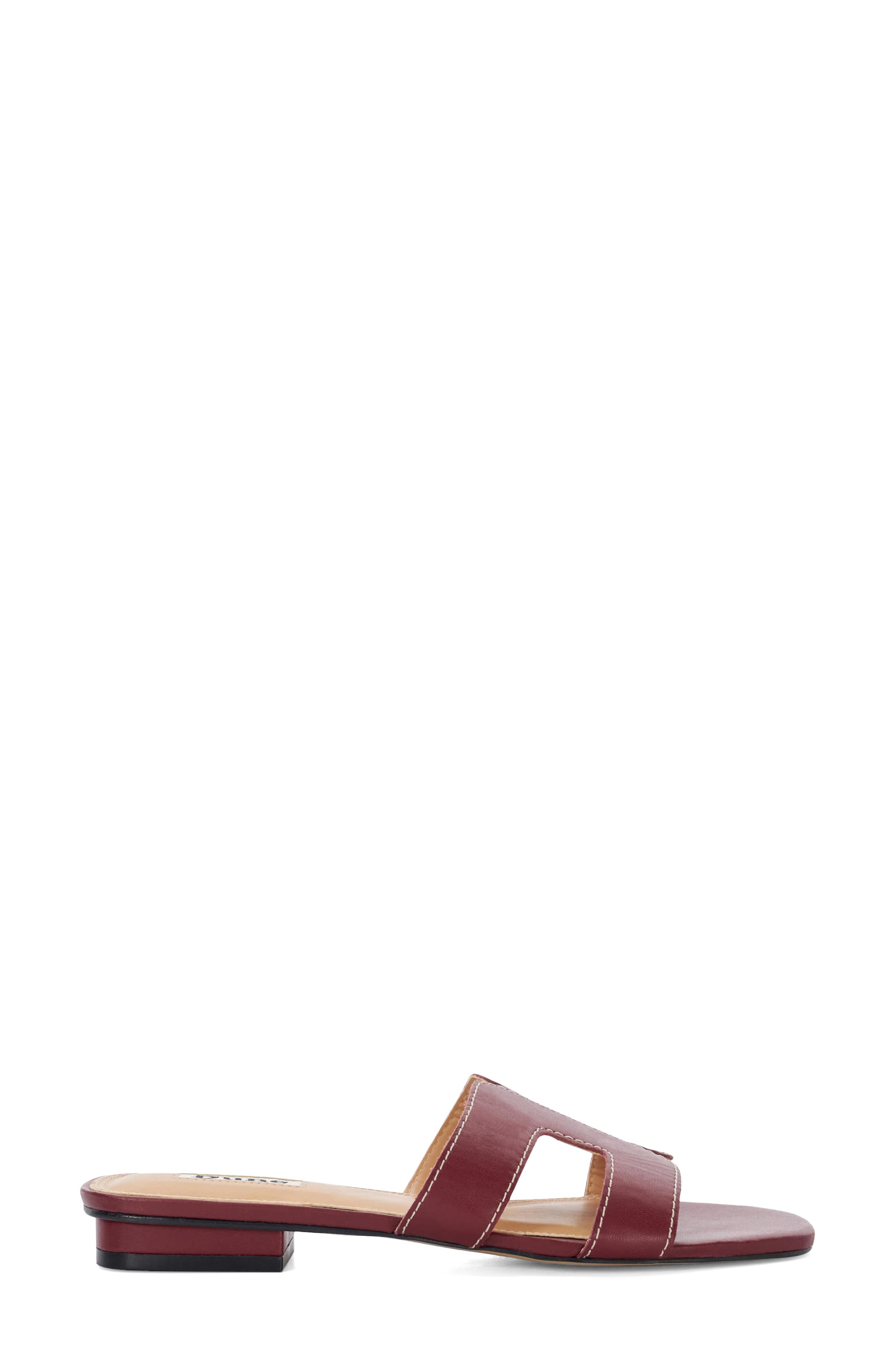 Dune London Loupe Slide Sandal, Alternate, color, Burgundy