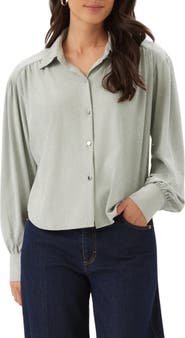 Karen Kane Embellished Faux Suede Shirt