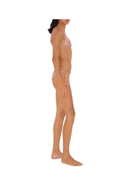 Burberry Check Bikini Briefs In Brown