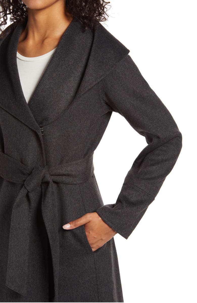 Kenneth Cole New York Shawl Collar Wool Blend Wrap Coat, Alternate, color,