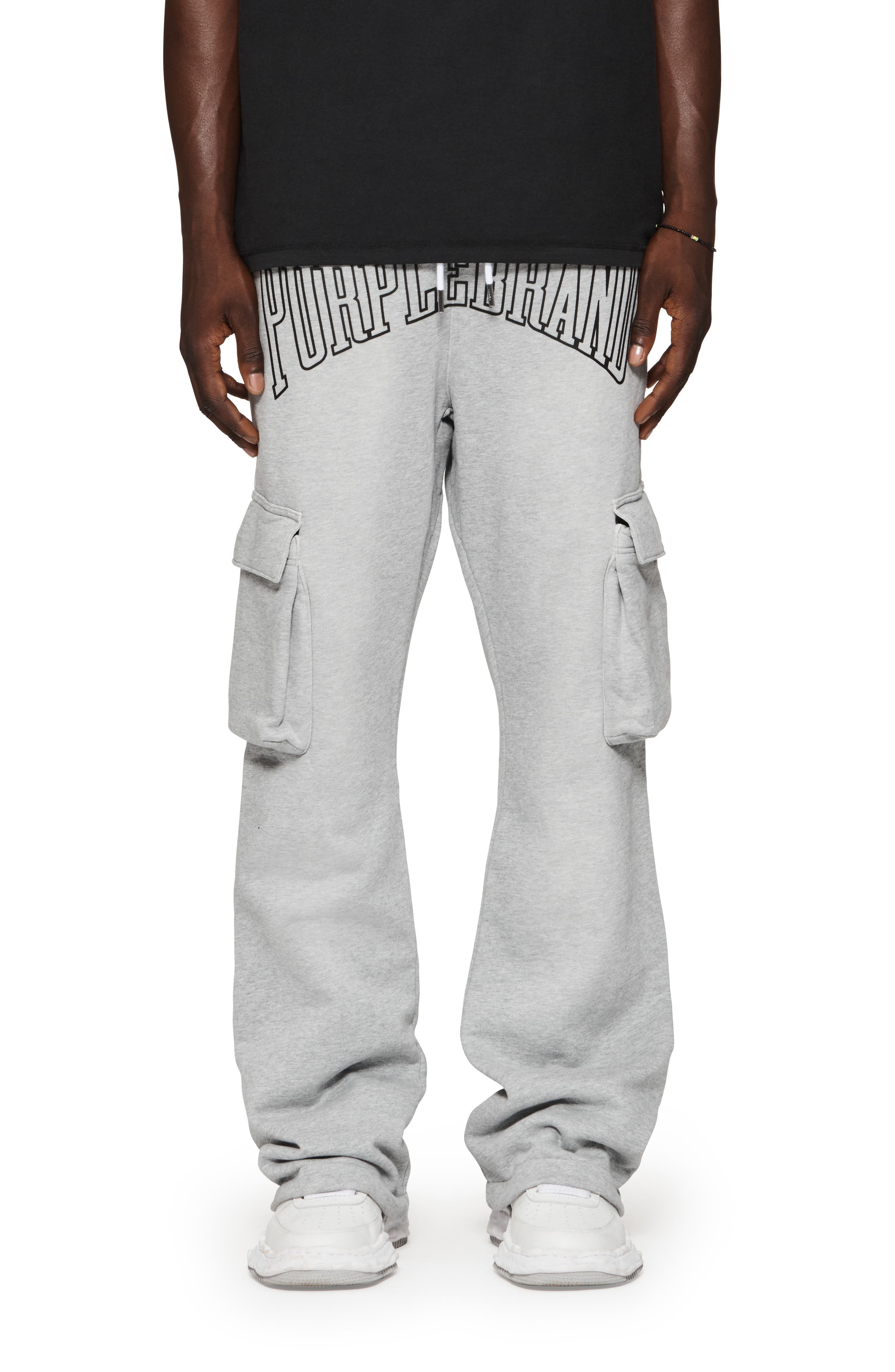 PURPLE BRAND MWT Fleece Flared Cargo Pants