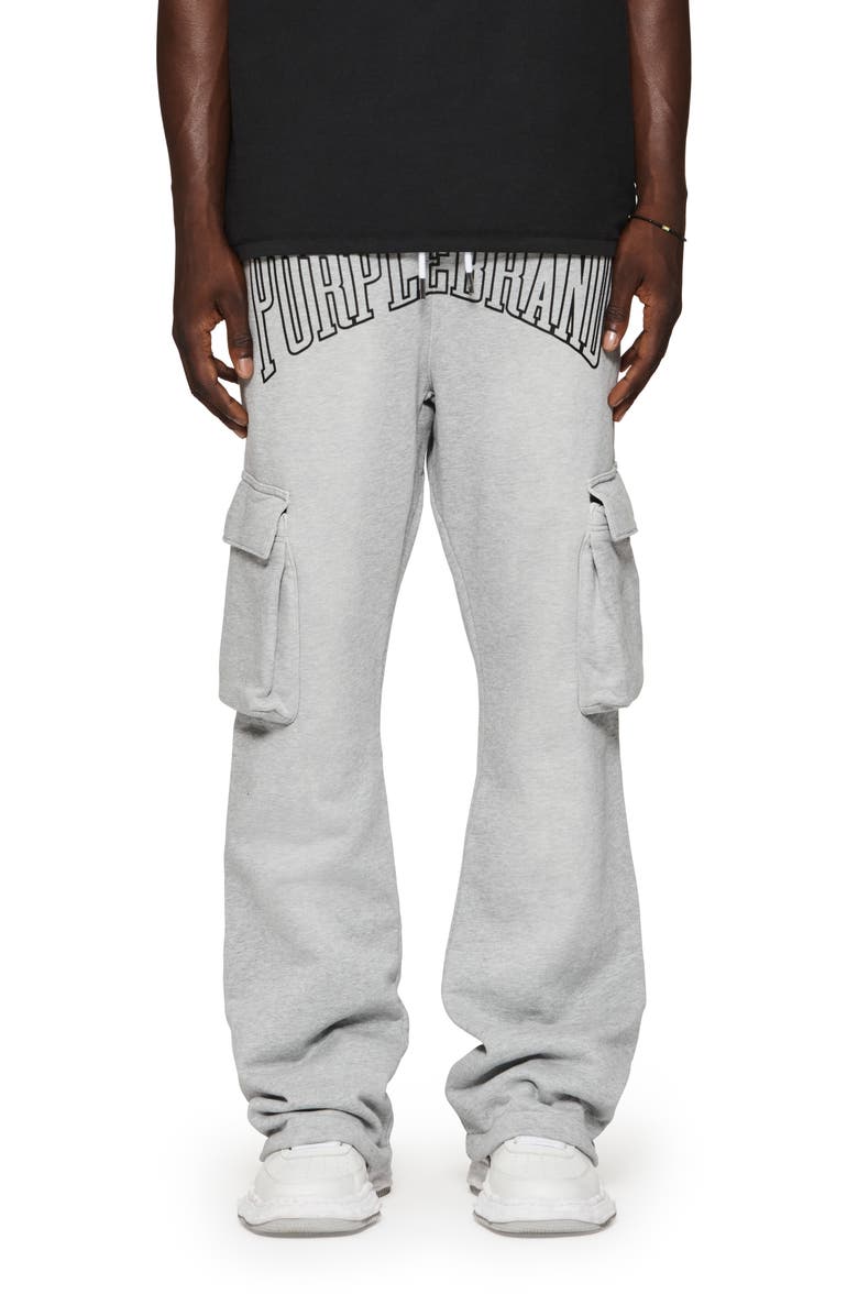 PURPLE BRAND MWT Fleece Flared Cargo Pants, Main, color,