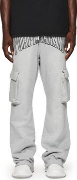 PURPLE BRAND MWT Fleece Flared Cargo Pants