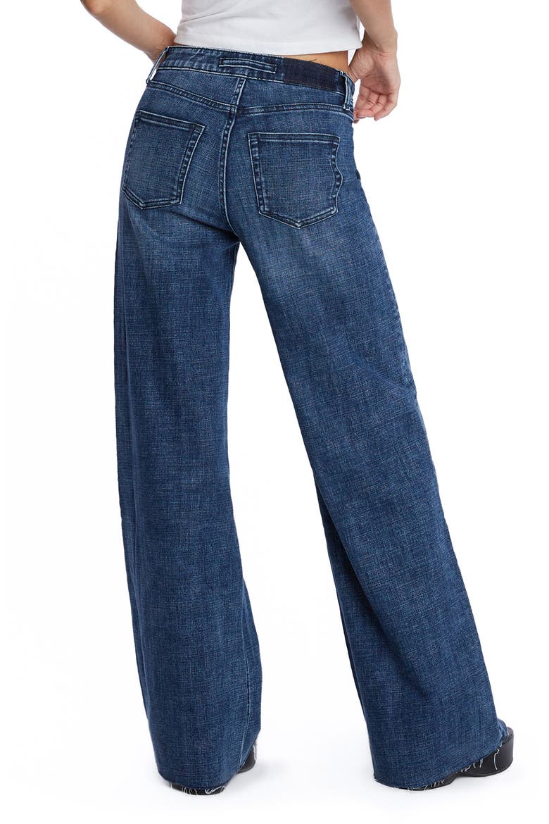 Flat Front Wide Leg Jeans, Alternate, color, MARBELLA BLUE
