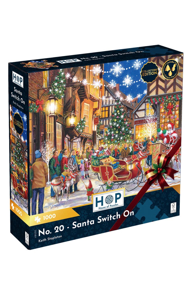 The House of Puzzles Santa Switch On 1000-Piece Jigsaw Puzzle, Main, color, 