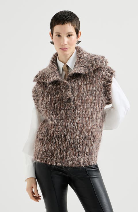 Malfilé mohair turtleneck sweater vest