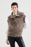 Brunello Cucinelli Malfilé mohair turtleneck sweater vest