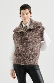 Brunello Cucinelli Malfilé mohair turtleneck sweater vest