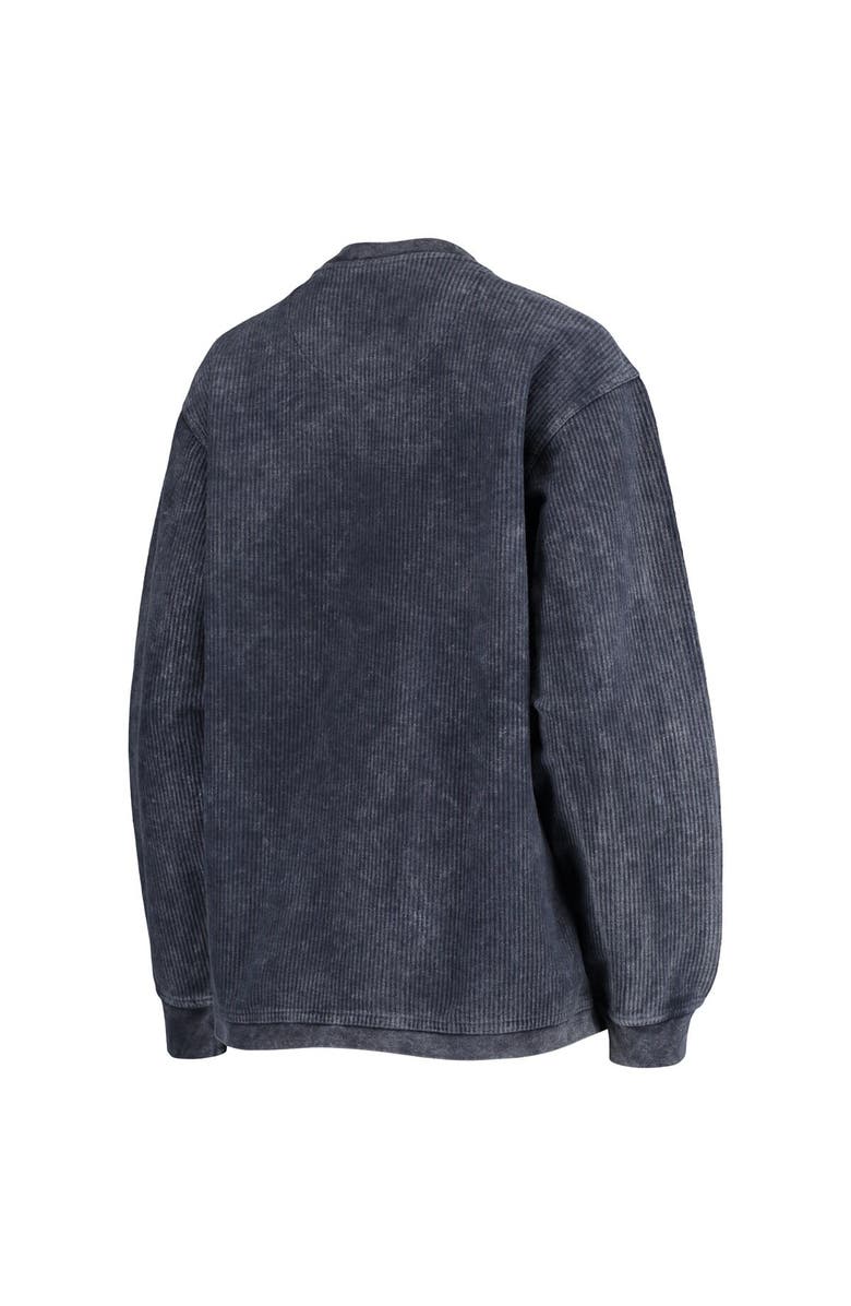 PRESSBOX Women's Pressbox Navy Gonzaga Bulldogs Comfy Cord Vintage Wash Basic Arch Pullover Sweatshirt, Alternate, color, Navy