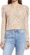 GIBSONLOOK Floral Pleated Sleeve Top