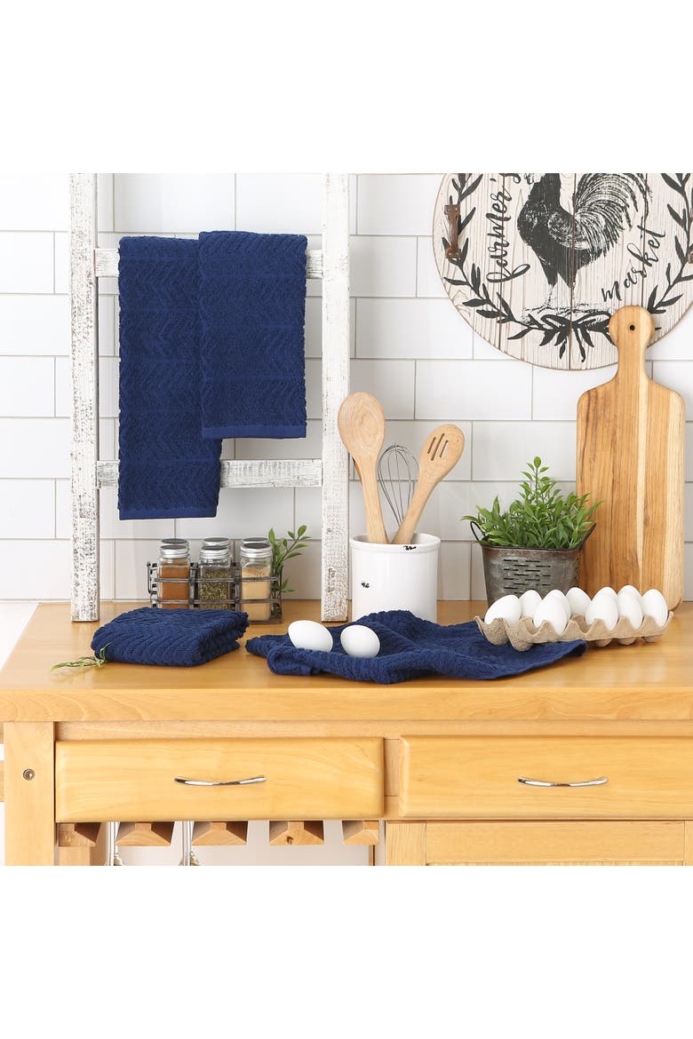 Chevron Luxury Bar Mop Set/4, Alternate, color, Nautical Blue