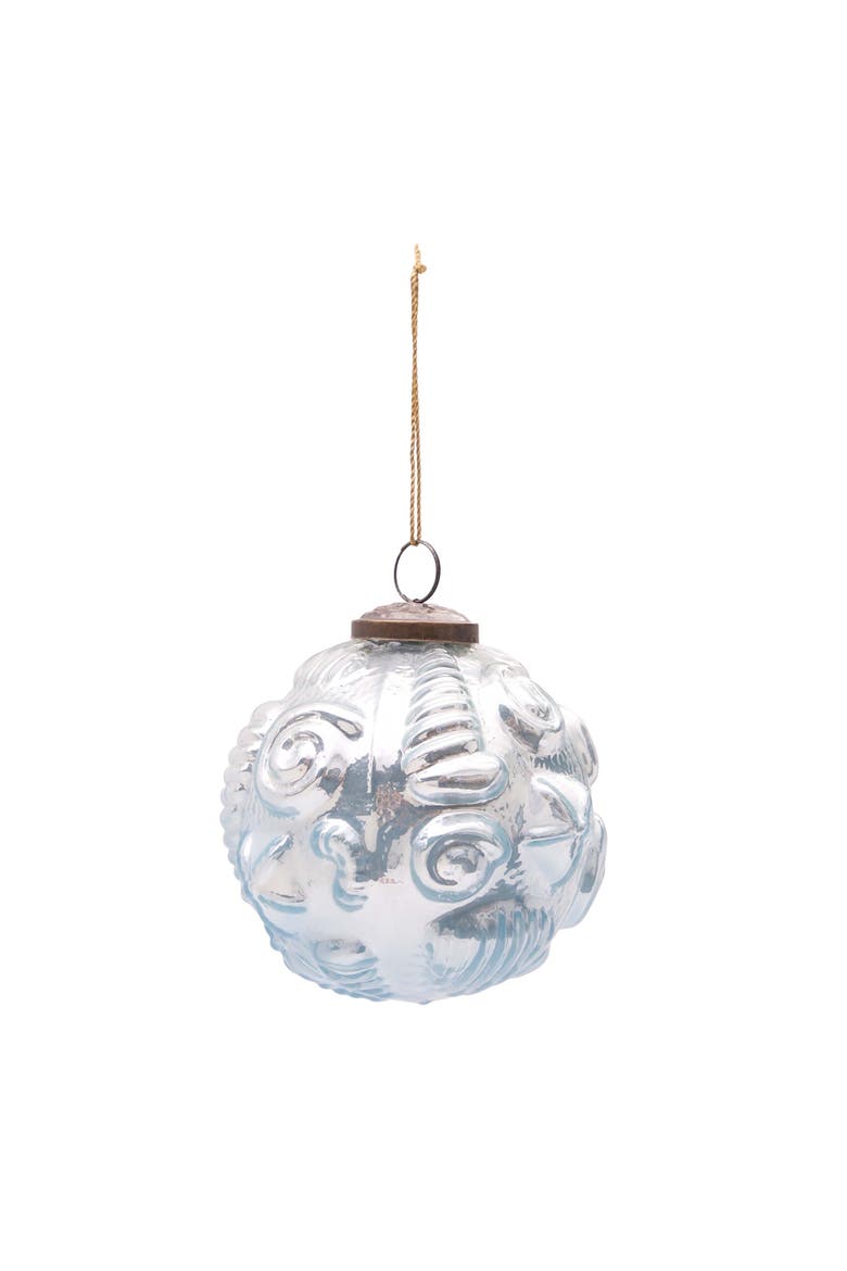 Blue Shells Glass Christmas Tree Ornament, Alternate, color, Blue