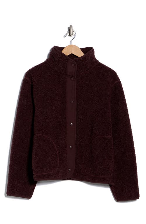 Z By Zella Faux Shearling Solid Hybrid Jacket In Burgundy