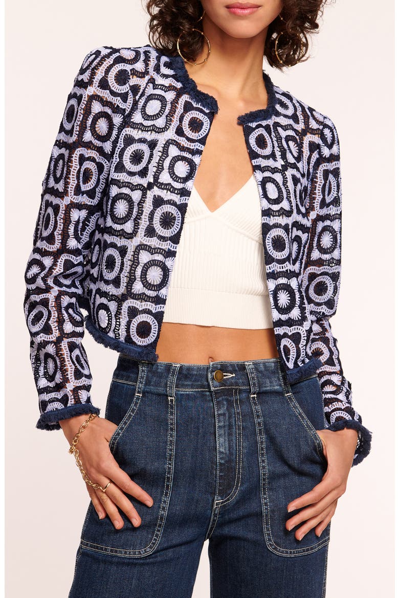 Anacapri Daniella Jacket, Main, color, SPRING NAVY CROCHET