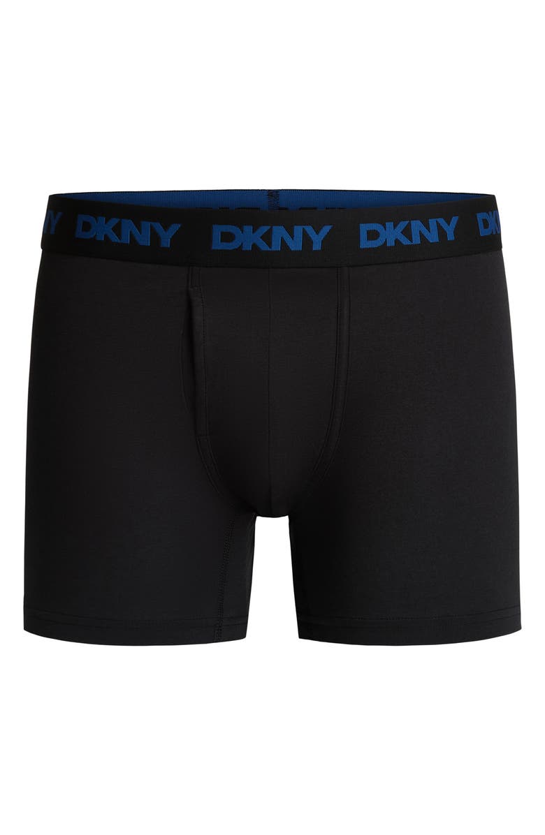 DKNY 3-Pack Stretch Cotton Boxer Briefs, Alternate, color, Black/ Limoges/ Bright White