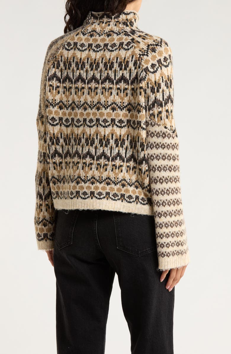 INDUSTRY REPUBLIC CLOTHING Funnel Neck Jacquard Sweater, Alternate, color, Neutral Combo