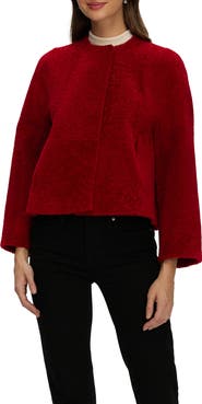 GORSKI Genuine Shearling Jacket with 3/4 Sleeves and Reversible