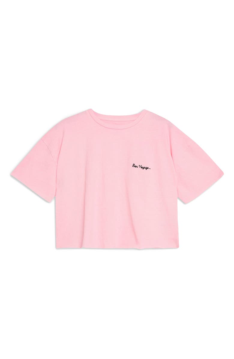 Topshop Bon Voyage Crop Tee, Alternate, color, 