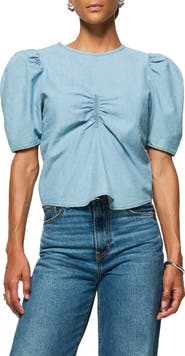 Nation LTD Cecily Center Ruched Organic Cotton Top