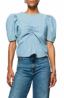 Nation LTD Cecily Center Ruched Organic Cotton Top