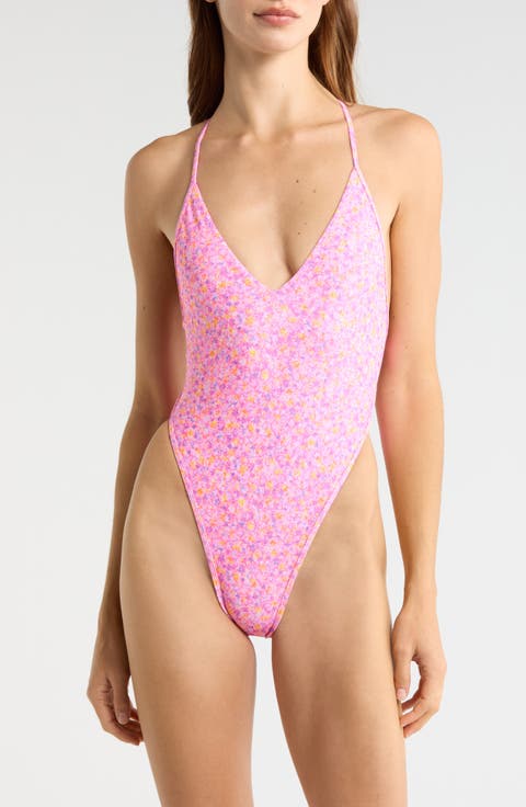 Plunge Cross Back One-Piece Swimsuit