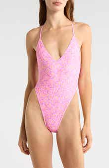 Kulani Kinis Plunge Cross Back One-Piece Swimsuit