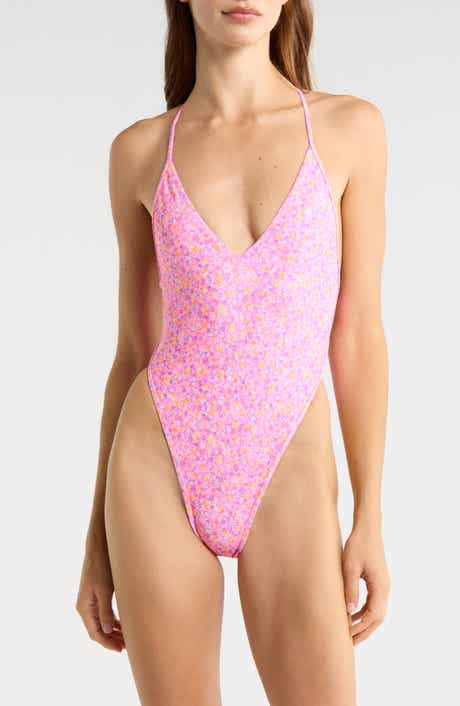 Kulani Kinis Plunge Cross Back One-Piece Swimsuit