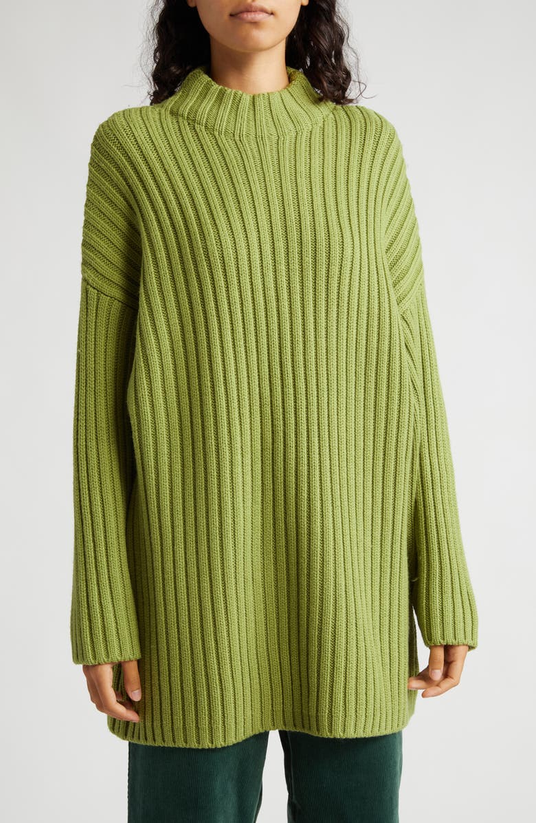 STAUD Linear Rib Merino Wool Sweater, Main, color, 