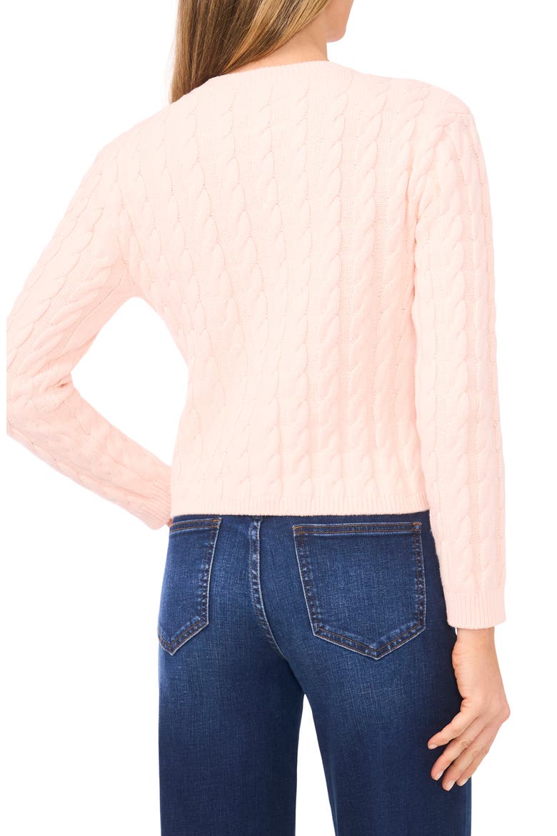 Cable Stitch Cardigan, Alternate, color, COTTON CANDY PINK