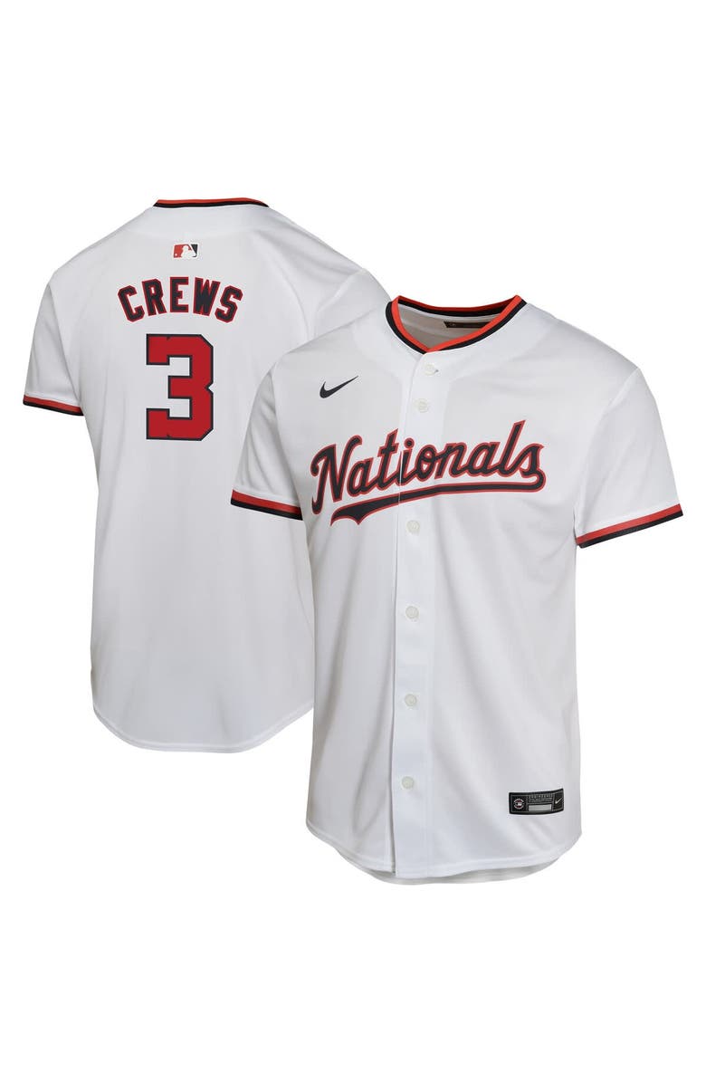 Nike Youth Nike Dylan Crews White Washington Nationals Alternate Game Player Jersey, Main, color, White