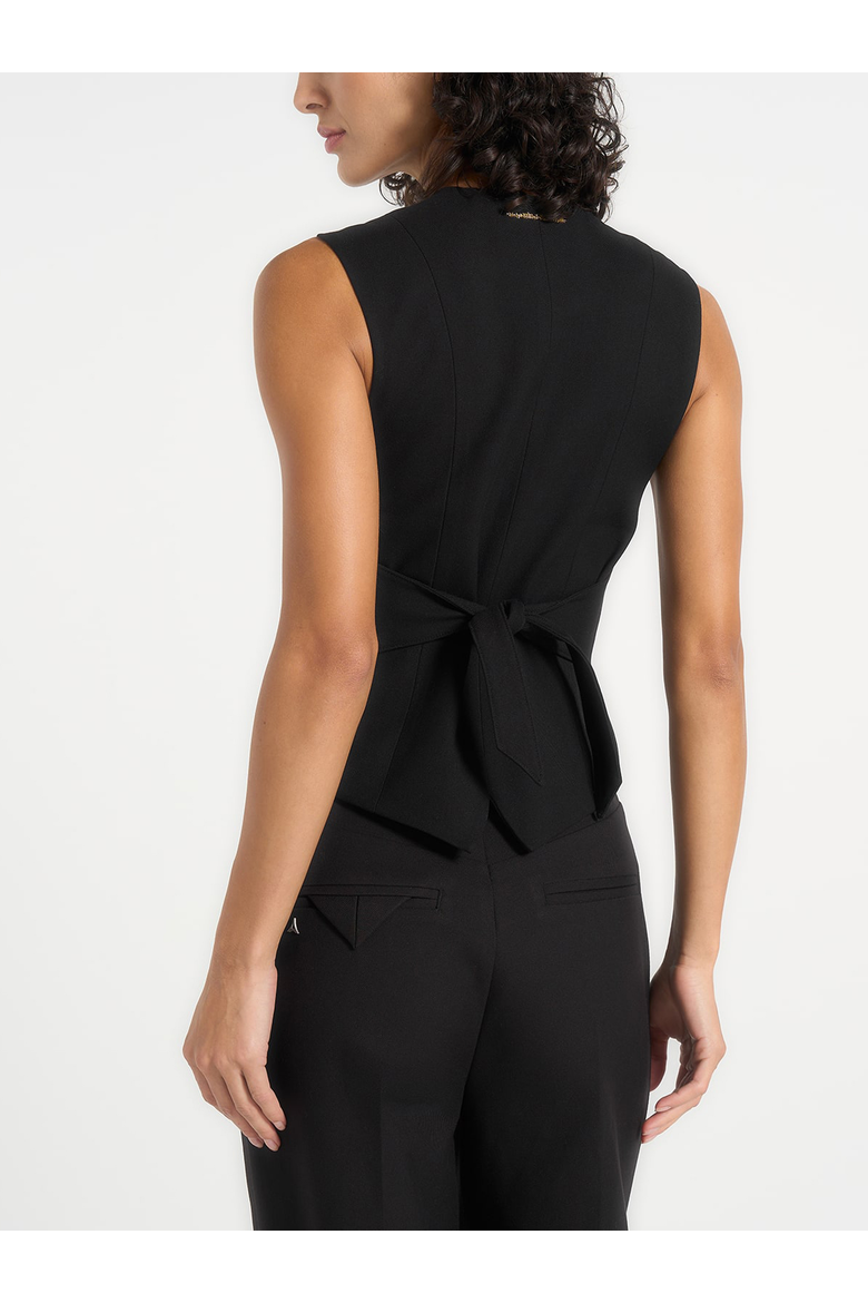 Christine Tailored Cinched Waistcoat, Alternate, color, Black