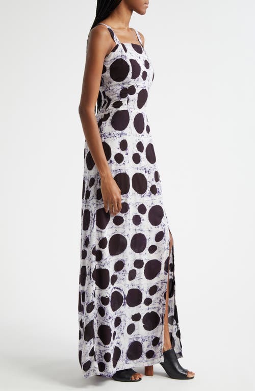 Busayo Ajayi Sleeveless Dot Print Dress In Indigo Blue, White