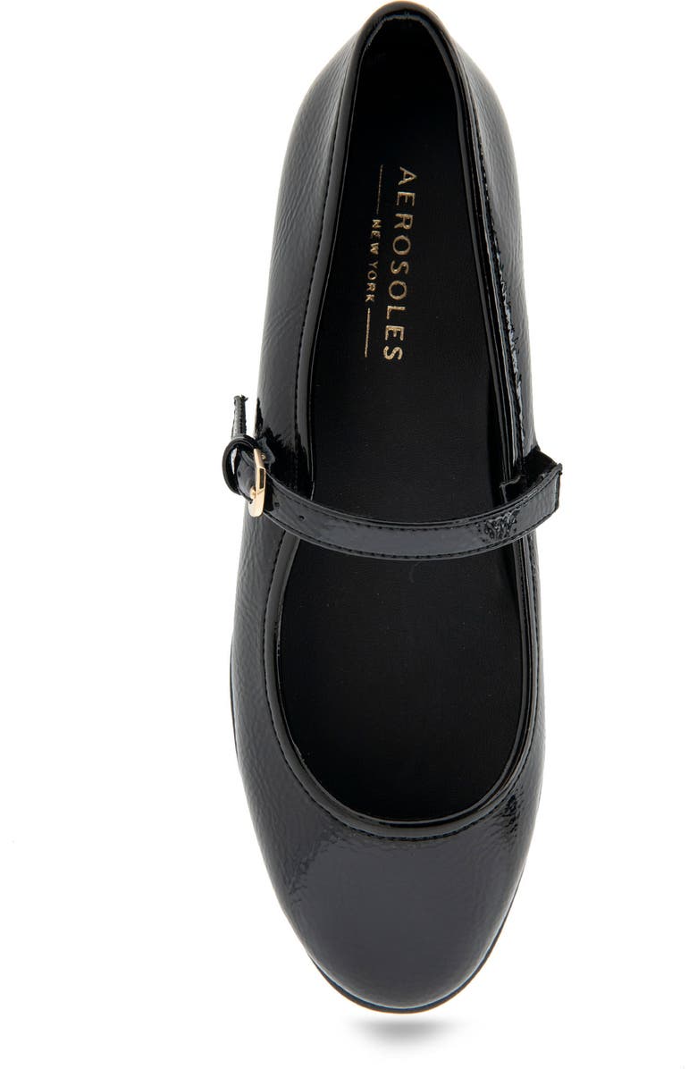 Aerosoles Baylee Mesh Mary Jane Flat, Alternate, color, Black Patent Faux Leather